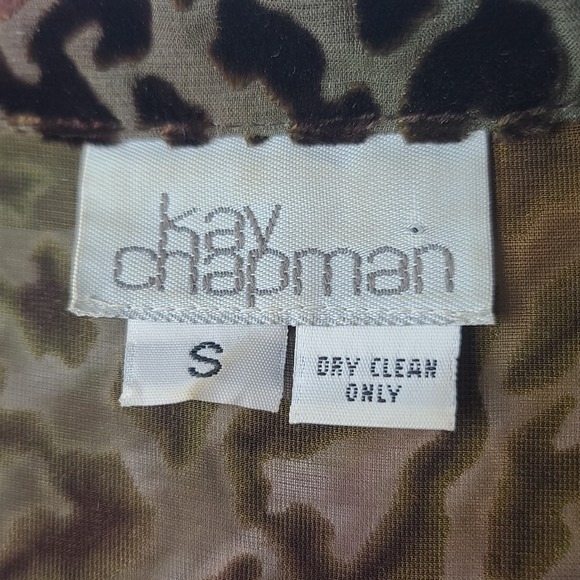 Kay Chapman Blouse Leopard Print Ombre Rainbow Burnout Velvet Small Art to Wear - Picture 3 of 14